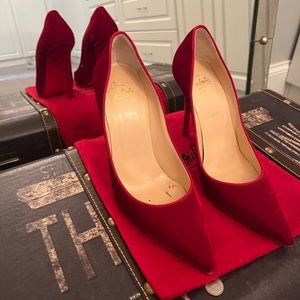 Christian louboutin So Kate red suede 120mm pumps size 40.5 ❤️